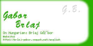 gabor brlaj business card